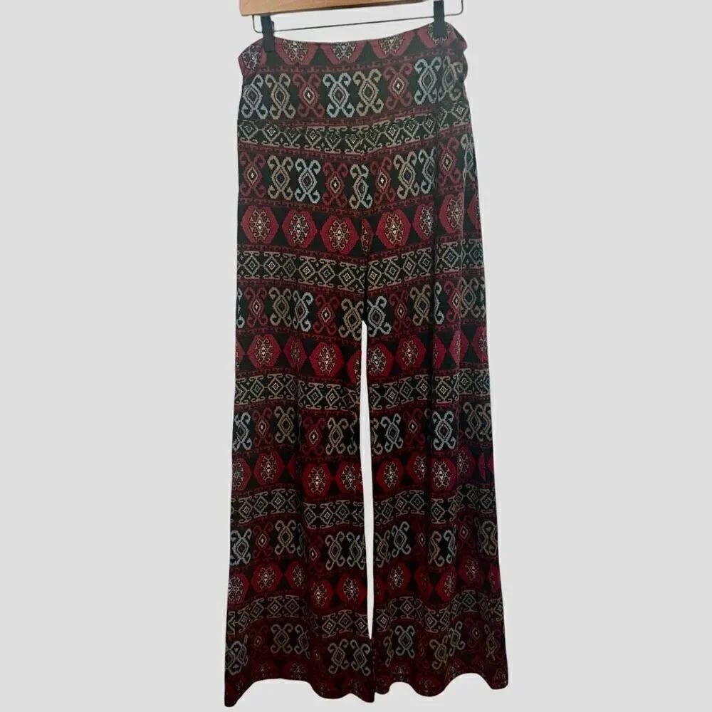 Double D Ranch Aztec Southwestern Print Wide Leg Pull On Pants Size XS
